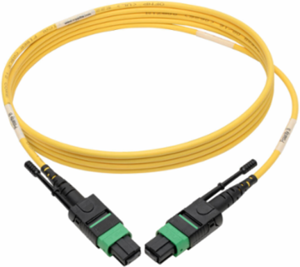 MTP/MPO Singlemode Patch Cable, 12 Fiber, Yellow, 6.6 ft, 40/100 GbE