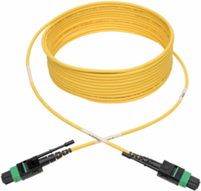 MTP/MPO (APC) Singlemode Patch Cable, 12 Fiber, 5 Meter, Yellow