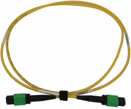 Fiber Optic Cable, MTP/MPO APC F/F, Singlemode 9/125 OS2, 40/100G, LSZH, Yellow, 1 m