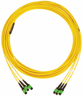 Fiber Optic Cable, 3x8F MTP/MPO APC F/F, Singlemode 9/125 OS2, 40/100G, LSZH, Yellow, 10 m