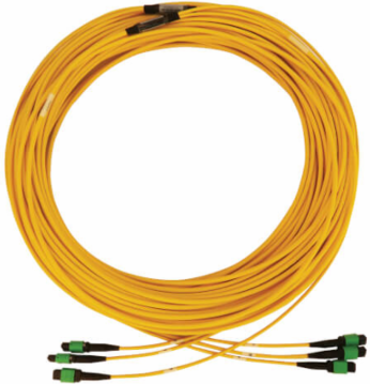 Fiber Optic Cable, 3x8F MTP/MPO APC F/F, Singlemode 9/125 OS2, 40/100G, LSZH, Yellow, 45 m