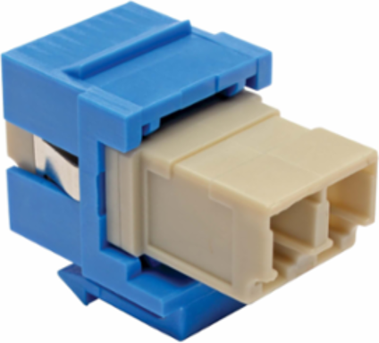 Duplex Multimode Fiber Coupler Keystone Jack LC to LC, Blue, 2 Fibers