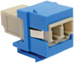 Duplex Multimode Fiber Coupler Keystone Jack LC to LC, Blue, 2 Fibers
