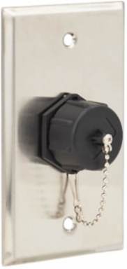 Rigid Industrial Duplex Multimode Fiber Optic Coupler, LC/LC, IP68, Black