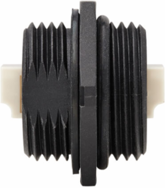 Rigid Industrial Duplex Multimode Fiber Optic Coupler, LC/LC, IP68, Black