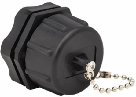 Rigid Industrial Duplex Multimode Fiber Optic Coupler, LC/LC, IP68, Black