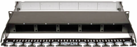 High Density Fiber Enclosure Panel, 1U, 5-Cassette Capacity, Black, 19 Inch