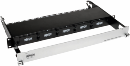 High Density Fiber Enclosure Panel, 1U, 5-Cassette Capacity, Black, 19 Inch