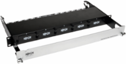 High Density Fiber Enclosure Panel, 1U, 5-Cassette Capacity, Black, 19 Inch