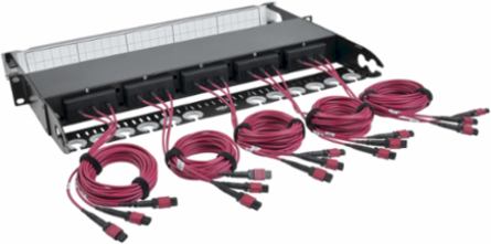 1U Fiber Breakout Patch Panel, 15 MTP to 60 LC Duplex OM4, Multimode
