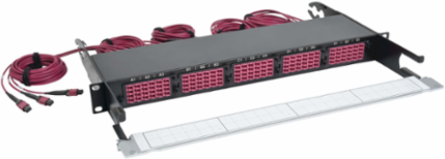 1U Fiber Breakout Patch Panel, 15 MTP to 60 LC Duplex OM4, Multimode