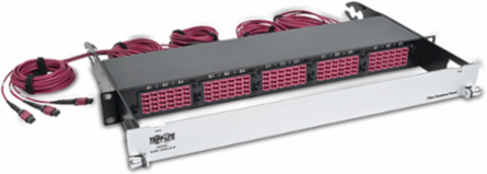 1U Fiber Breakout Patch Panel, 15 MTP to 60 LC Duplex OM4, Multimode