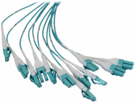 Preloaded Fiber Panel, 1U - 2x (12x LC/LC Duplex M/M) 24F Trunk Cables, OM4 Multimode, 10 m (32.8 ft.)