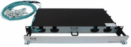 Preloaded Fiber Panel, 1U - 2x (12x LC/LC Duplex M/M) 24F Trunk Cables, OM4 Multimode, 10 m (32.8 ft.)