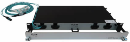 Preloaded Fiber Panel, 1U - 2x (24F MTP/MPO-PC to 12x LC Duplex F/M) 24F Trunk Cables, OM4 Multimode, 10 m (32.8 ft.)