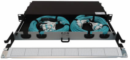 Preloaded Fiber Panel, 1U - 2x (24F MTP/MPO-PC to 12x LC Duplex F/M) 24F Trunk Cables, OM4 Multimode, 20 m (65.6 ft.)