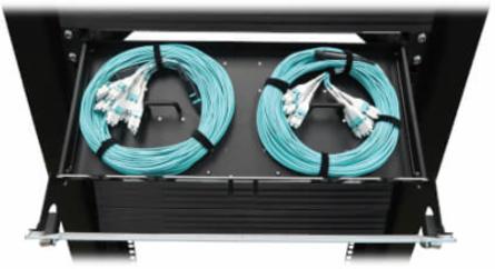 Preloaded Fiber Panel, 1U - 2x (24F MTP/MPO-PC to 12x LC Duplex F/M) 24F Trunk Cables, OM4 Multimode, 20 m (65.6 ft.)