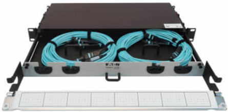 Preloaded Fiber Panel, 1U - 2x (3x8F MTP/MPO-PC F/F) 24F Trunk Cables, OM4 Multimode, 20 m (65.6 ft.)