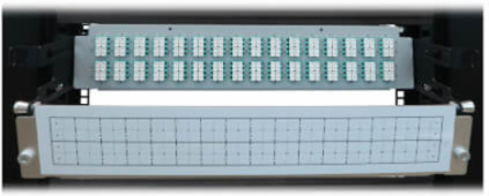 Preloaded Fiber Patch Panel, 2U - 32x (12F MTP/MPO-PC to 4x LC Duplex F/F) 8F Trunk Cables, OM4 Multimode, 3 m (9.8 ft.)