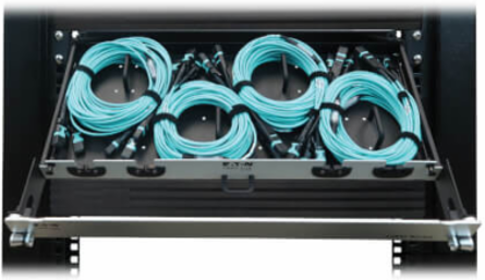 Preloaded Fiber Panel, 1U - 4x (3x8F MTP/MPO-PC F/F) 24F Trunk Cables, OM4 Multimode, 10 m (32.8 ft.)
