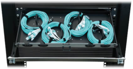 Preloaded Fiber Panel, 1U - 4x (12F MTP/MPO-PC to 4x LC Duplex F/M) 8F Trunk Cables, OM4 Multimode, 10 m (32.8 ft.)