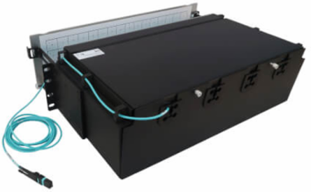 Preloaded Fiber Patch Panel, 3U - 64x (12F MTP/MPO-PC to 4x LC Duplex F/F) 8F Trunk Cables, OM4 Multimode, 3 m (9.8 ft.)