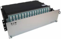 Preloaded Fiber Patch Panel, 3U - 64x (12F MTP/MPO-PC to 4x LC Duplex F/F) 8F Trunk Cables, OM4 Multimode, 3 m (9.8 ft.)