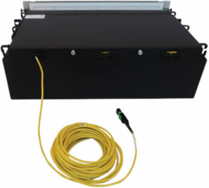 Preloaded Fiber Patch Panel, 3U - 24x (12F MTP/MPO-APC to 4x LC Duplex F/F) 8F Trunk Cables, OS2 Singlemode, 10 m (32.8 ft.)