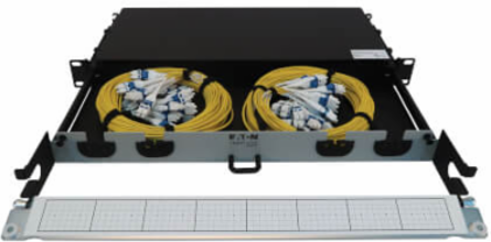 Preloaded Fiber Panel, 1U - 2x (12x LC/LC Duplex M/M) 24F Trunk Cables, OS2 Singlemode, 10 m (32.8 ft.)