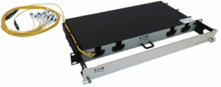 Preloaded Fiber Panel, 1U - 2x (24F MTP/MPO-APC to 12x LC Duplex F/M) 24F Trunk Cables, OS2 Singlemode, 10 m (32.8 ft.)