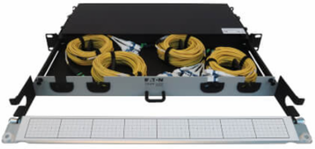 Preloaded Fiber Panel, 1U, 4x MTP/MPO-APC to LC Duplex Trunk Cables, 8F OS2 Singlemode, 10 m