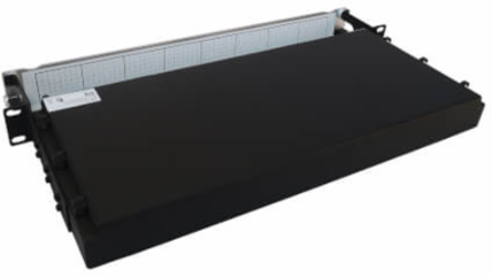 Preloaded Fiber Panel, 1U, 4x MTP/MPO-APC to LC Duplex Trunk Cables, 8F OS2 Singlemode, 10 m