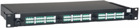 36-Port Fiber Patch Panel Enclosure, 1U Rack-Mount, LC/LC, Black