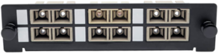 High-Density Fiber Adapter Panel, 6 SC Duplex Connectors, 1.2 Inch Steel