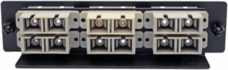 High-Density Fiber Adapter Panel, 6 SC Duplex Connectors, 1.2 Inch Steel