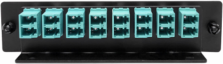 High-Density Fiber Adapter Panel, 8 LC Duplex Connectors, Black