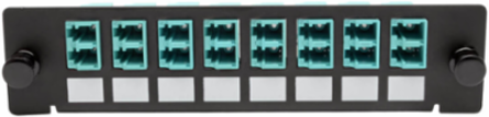 High-Density Fiber Adapter Panel, 8 LC Duplex Connectors, Black