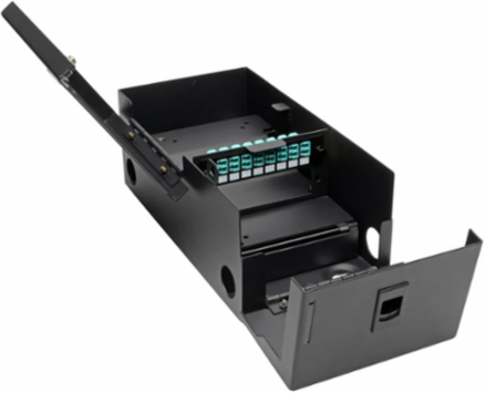 High-Density Fiber Adapter Panel, 8 LC Duplex Connectors, Black