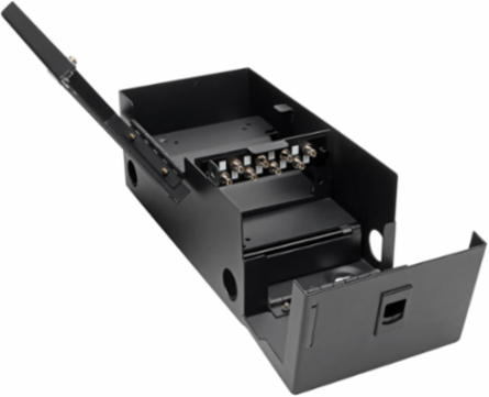 High-Density Fiber Adapter Panel, 8 ST Simplex Connectors, Black