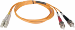 Duplex Multimode Fiber Patch Cable 50/125, 1M (3 ft), LC/ST Connectors, OM2