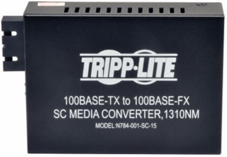10/100 SC Singlemode Media Converter, 15km, Auto-Negotiation, AC Adapter