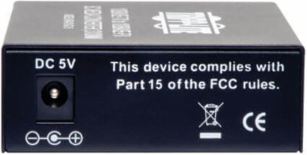 10/100 SC Singlemode Media Converter, 15km, Auto-Negotiation, AC Adapter