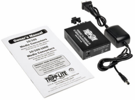 10/100 SC Singlemode Media Converter, 15km, Auto-Negotiation, AC Adapter