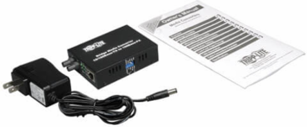 10/100BaseT to 100BaseFX-ST Multimode Media Converter, 2km, Auto-sensing