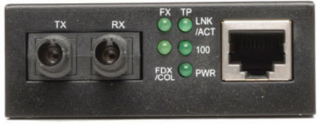 10/100BaseT to 100BaseFX-ST Multimode Media Converter, 2km, Auto-sensing