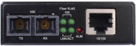 Hardened Copper to Fiber Media Converter, 10/100 Mbps, RJ45/SC Multimode, -10 to 60C, 2 km, TAA
