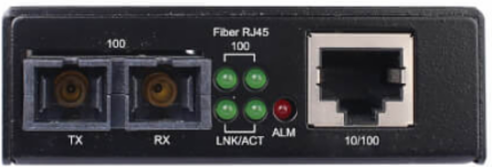 Hardened Copper to Fiber Media Converter, 10/100 Mbps, RJ45/SC Singlemode, -10 to 60C, 30 km, TAA