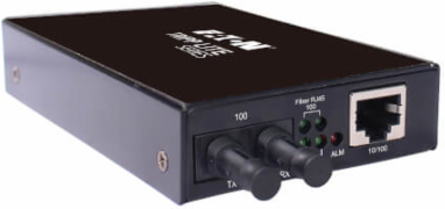 Hardened Copper to Fiber Media Converter, 10/100 Mbps, RJ45/ST Multimode, -10 to 60C, 2 km, TAA