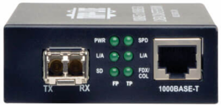 10/100/1000 LC Multimode Media Converter, 550M, 850nm, RJ45 to LC