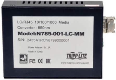 10/100/1000 LC Multimode Media Converter, 550M, 850nm, RJ45 to LC